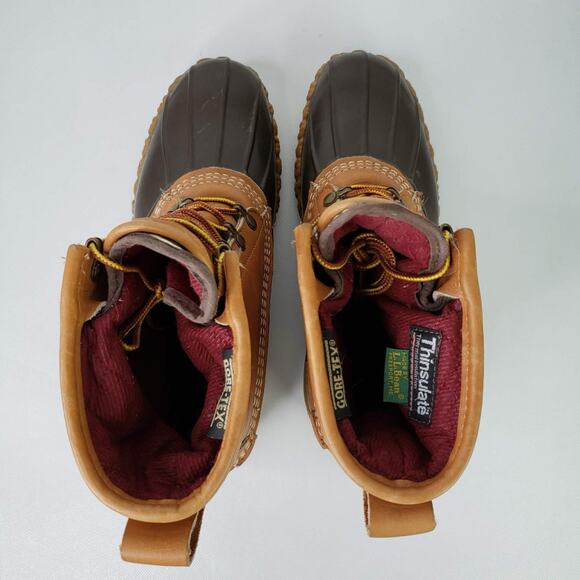 LL Bean Men’s 8 Gore Thinsulate Duck Hunting Boots Brown Leather USA main image 8